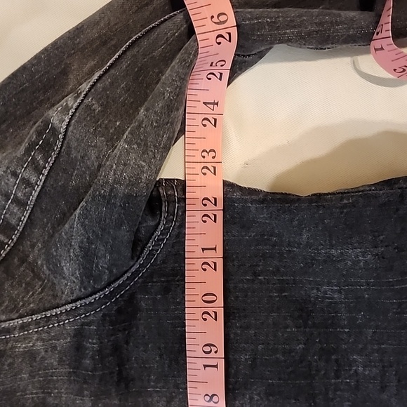 Chico's Platinum Black Jean Jacket Classic Size 2(12) - Picture 7 of 8